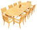 11-Piece Outdoor Teak Dining Set, 117" Extension Oval Table, 10 Giva Arm Chairs