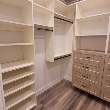 Master closet with built in mirror
