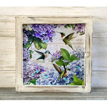 "Hummingbirds" Lighted Shadow Box