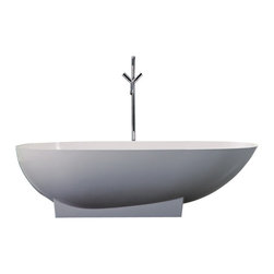 ADM Bathroom Design - ADM Elipsed Freestanding Bathtub, Glossy White, 70.9" - Bathtubs