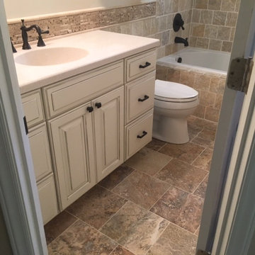North Raleigh travertine bathroom
