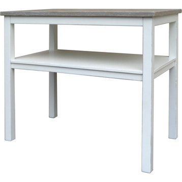 Chairside Table End Side TRADE WINDS STUDIO Riverwash White Gray