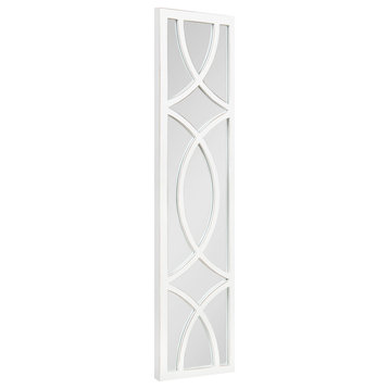 Tolland Wood Panel Wall Mirror, White 12x48