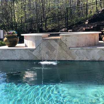 Mid March Pool and Spa with Waterfall