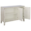 Ledger Aged White Three Door Credenza With Glass Inlay