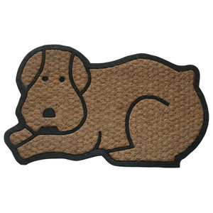 Light Brown Machine Tufted Peace Sign Coir Doormat 18 X30