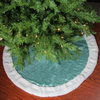 47" Mint Green Paillette Sequins Round Christmas Tree Skirt With Sherpa Border