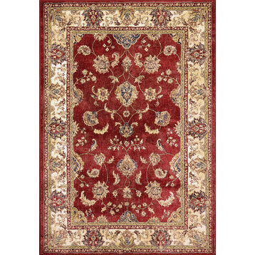 Ancient Garden 57158-1464 Area Rug, Red And Ivory, 2'2"X11' Runner