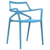 Vondom Delta Indoor/Outdoor Dining Armchairs, Set of 4, Blue