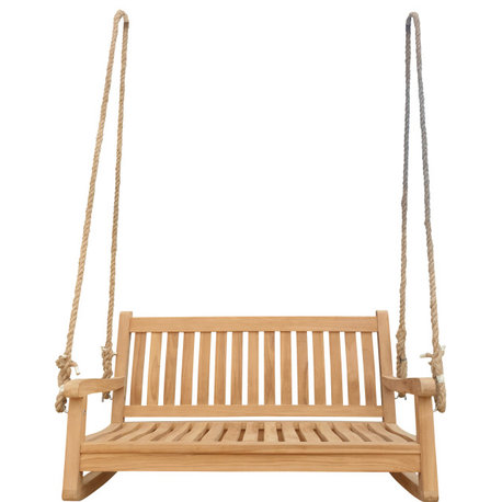 Teak Wood San Juan Double Outdoor Porch Swing, 4'