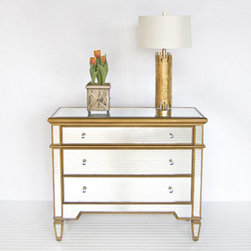 Worlds Away Cary Gold Mirrored Chest - Accent Chests And Cabinets