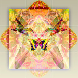 Hummingbird Jewel - 12.75" x 12.75 - Ceramic Tile Murals - Tile Murals