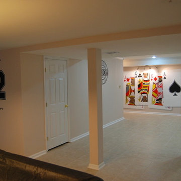 Poker Themed Mural hand-painted in a Game Room in Clinton, Maryland