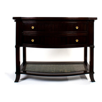 PAIR OF MADELINE STUART MAHOGANY BEDSIDE TABLES