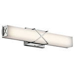 Kichler - Linear Bath 22" LED - The 22in. LED bath light of the Trinsic collection is an intricate, yet subtle aesthetic to complement any modern bath with Satin Etched White glass and a unique criss-cross design in a Polished Chrome finish.