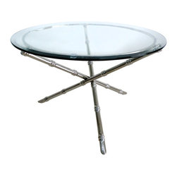 Worlds Away Avery Nickel Bamboo Coffee Table Base Only - Coffee Tables