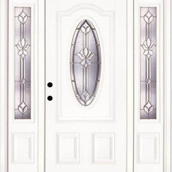 Feather River Doors - Feather River Doors Door. Medina 3/4 Oval Primed Smooth Fiberglass Entry Door wi - Windows And Doors