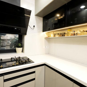 High Gloss PU Modular Kitchen | Hettich Hardware | Behala, Kolkata