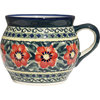 Polish Pottery Potbelly Coffee Mug, Pattern Number: 134AR