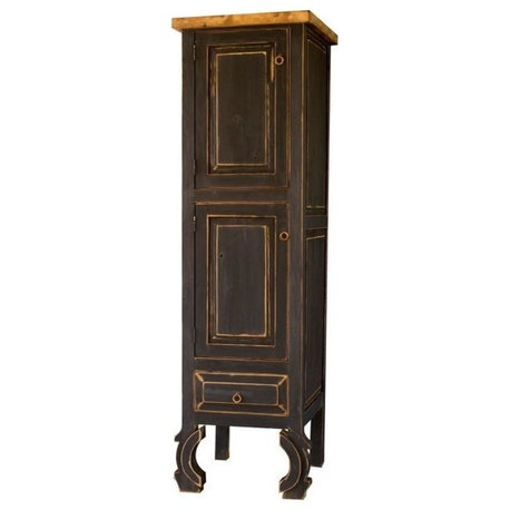 Martin Linen Cabinet, Black, 24"x20"x72"