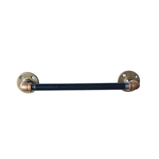 Nemo II - 18" Brass and Steel Pipe Towel Bar, Storage Bar, Industrial ...