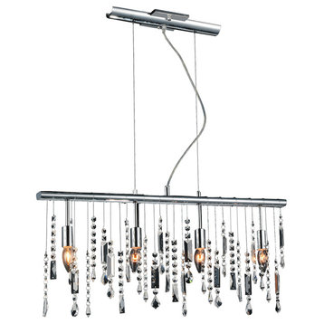 Janine 4 Light Down Chandelier With Chrome Finish