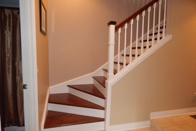 Inspiration for a contemporary staircase remodel in Chicago