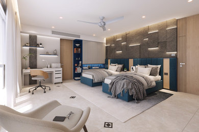 Inspiration for a contemporary bedroom remodel in Other