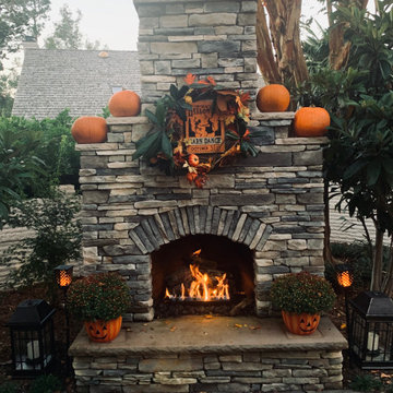 Stone Outdoor Fireplace