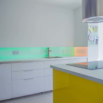 LED Illuminated Kitchen Glass Back Splash