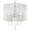 Swag Plug-In Chandelier With White Shades
