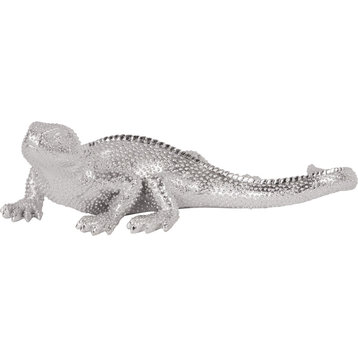 Lizard Figurine Bright Textured - Nickel