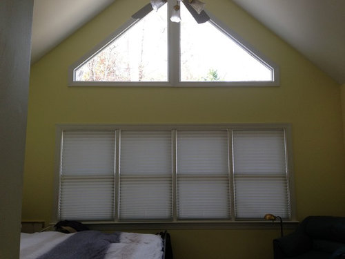Thoughts On Covering A Triangular Window, How To Put Curtains On Triangular Windows