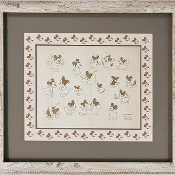 Vintage Mickey Mouse print with Mickey Mouse rubber stamp mat