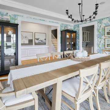 Leafy Wallpapered Dining Room