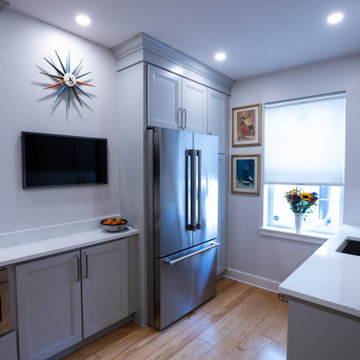 Transitional Light-Gray Kitchen Remodel | Shaker Cabinets
