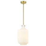 Innovations Lighting - Innovations Lighting 493-1S-SG-G501-12 Lowell, 1 Light Mini Pendant Industri - Innovations Lighting Lowell 1 Light 12 inch BrusheLowell 1 Light Mini  Satin GoldUL: Suitable for damp locations Energy Star Qualified: n/a ADA Certified: n/a  *Number of Lights: 1-*Wattage:100w Incandescent bulb(s) *Bulb Included:No *Bulb Type:Incandescent *Finish Type:Satin Gold