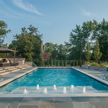 Highland Park,IL Swimming Pool, Separate Elevated Hot Tub, Sunshelf w/ Bubblers