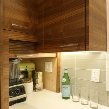 Horizontal Grain Match Walnut Kitchen Cabinetry