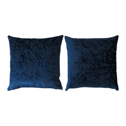 Lee Jofa Navy Blue Velvet Pillow Pair - Products