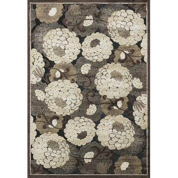 Loloi Rugs Halton Collection Black and Beige, 7'7"x10'6"