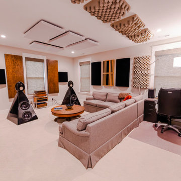 Bonus Room Home Theater with Acoustic Panels