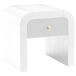 Meridian Furniture - Artisto End Table, White - Make organizing a stylish affair when you bring home this Artisto end table. This beautiful end table features an elegantly eye-catching design with its rich wood veneer white finish and its textured drawer front design. The storage drawer give you oodles of room for storing items out of sight and out of mind, and the roomy drawer make sure that organizational power is at your fingertips. For versatility, both gold and chrome handles are included with the end table.