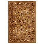 Bareens Designer Rugs - Shabby Chic Ziegler Gianna Tan Brown Hand-Knotted Wool Rug - 9'3'' x 12'0'' - Enhance the ambiance of your home with this magnificent Persian-influenced Turkish hand-knotted rug made by skilled artisans capable of creating the most exceptional vegetable dyes and hand-spun wool. This exquisite handmade rug is a one-of-a-kind Peshawar Kafkaz, otherwise identified as Chobi, Chobi Peshawar, Oushak, or Ziegler rug. These handmade rugs are crafted in Pakistan utilizing superior-quality wool imported from Australia, New Zealand, and Korea in two types of weaves: the Persian weave and the Mori weave. This rug is meticulously crafted by hand using the finest natural vegetable dyes extracted from local plants. The artisans use a blend of hand-spun local and fine merino wool, resulting in a rug with a compelling texture, higher lanolin content, and longer staple. The artisans occasionally incorporate natural or artificial silk into the pile to enhance specific motifs. The finished product is an awe-inspiring execution of flawless design and an understated palette that exudes elegance.