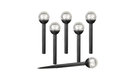 SOLAscape Crackle Glass Globe Solar White LED Black Path light, Set of 6