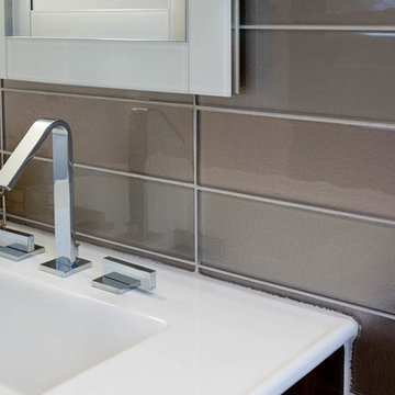 Marble and Glass Tile 3/4 Bath