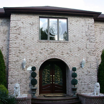 Lion Head Art Spanning 3 Windows