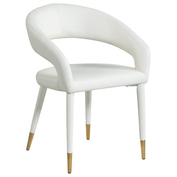 The Prescott Dining Chair, Off White Cream, Vegan Leather