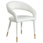 Meridian Furniture - Destiny Dining Chair, White, Faux Leather - Elegant and eye-catching, the stunning White Faux Leather Destiny Dining Chair from Meridian Furniture is the perfect addition to any space.