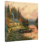 Thomas Kinkade - The End of a Perfect Day Gallery Wrapped Canvas, 14"x14" - Featuring Thomas Kinkade's best-loved images, our Gallery Wraps are perfect for any space. Each wrap is crafted with our premium canvas reproduction techniques and hand wrapped around a deep, hardwood stretcher bar. Hung as an ensemble or by itself, this frame-less presentation gives you a versatile way to display art in your home.